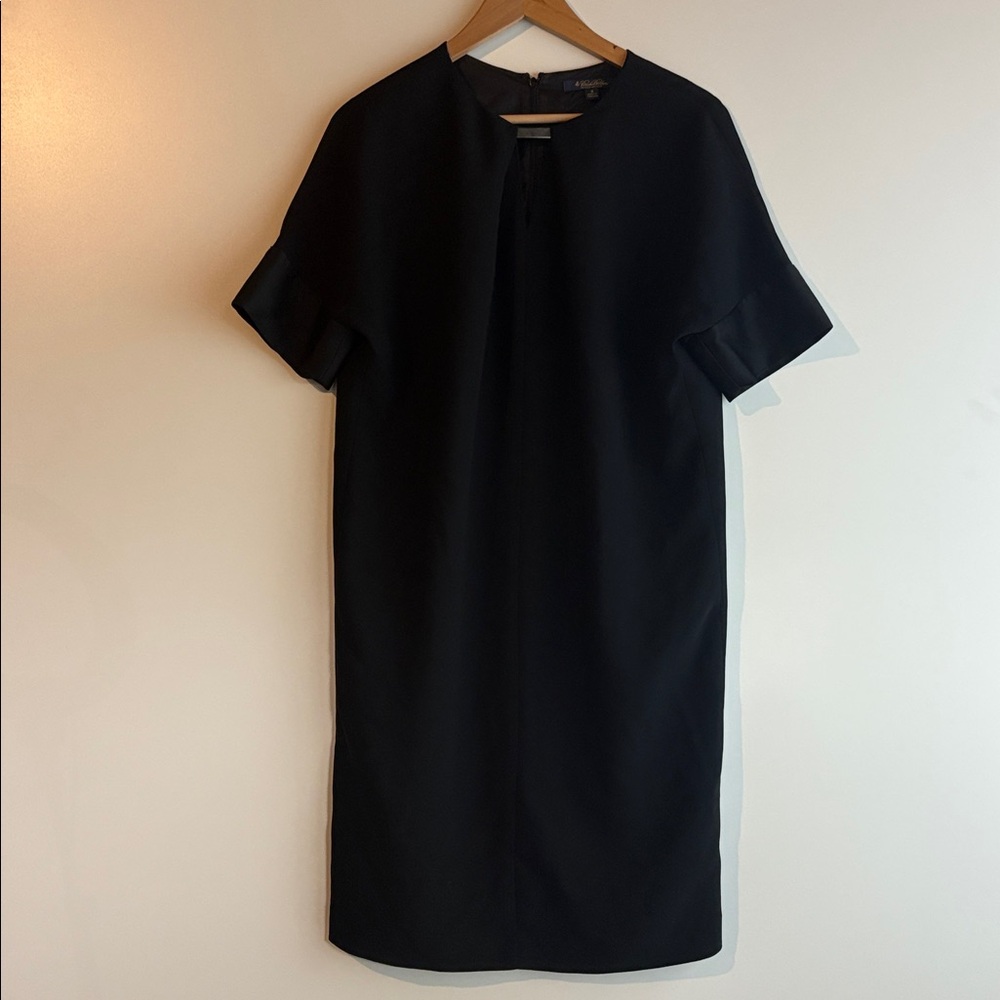 Brooks Brothers Black Shift Dress Woven In Italy Size 8
